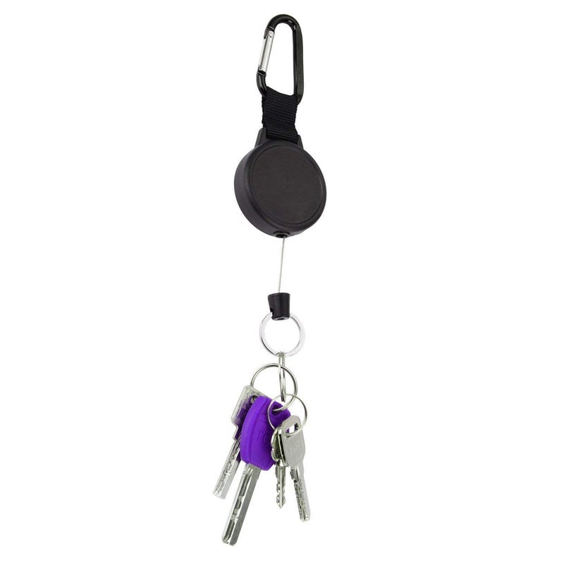 Onwon 2 Pieces Heavy Duty Retractable Key Chain with Swivel-Back Extractable 25 Inch Stainless Cable Great for Swipe ID Cards or USB Flash Drives - Image 2